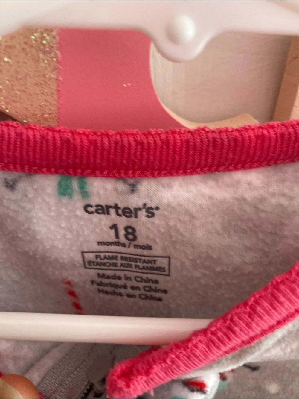 Carter's Green Santa Print Footed One-Piece Pajama